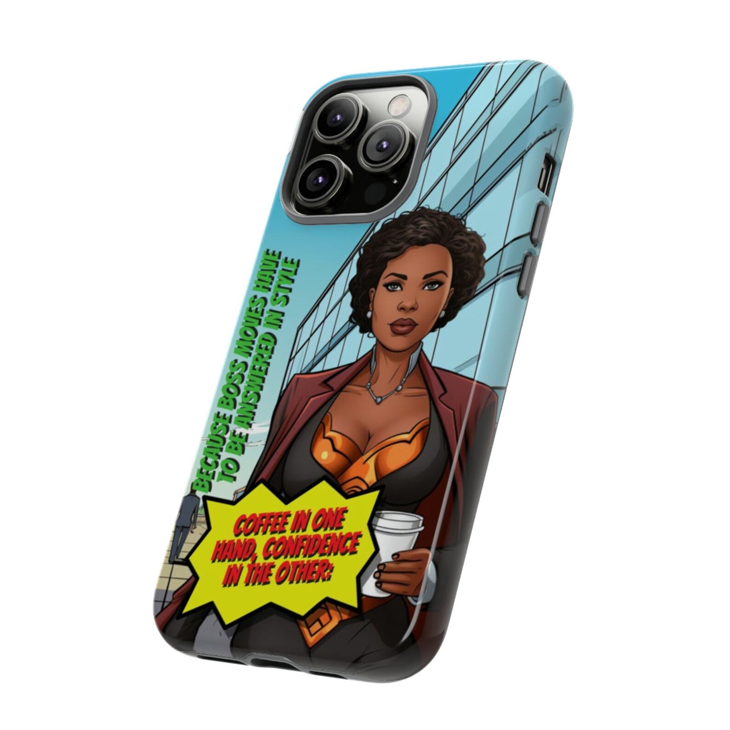 Black Woman Superhero Girl Boss Vibes Tough iPhone Case