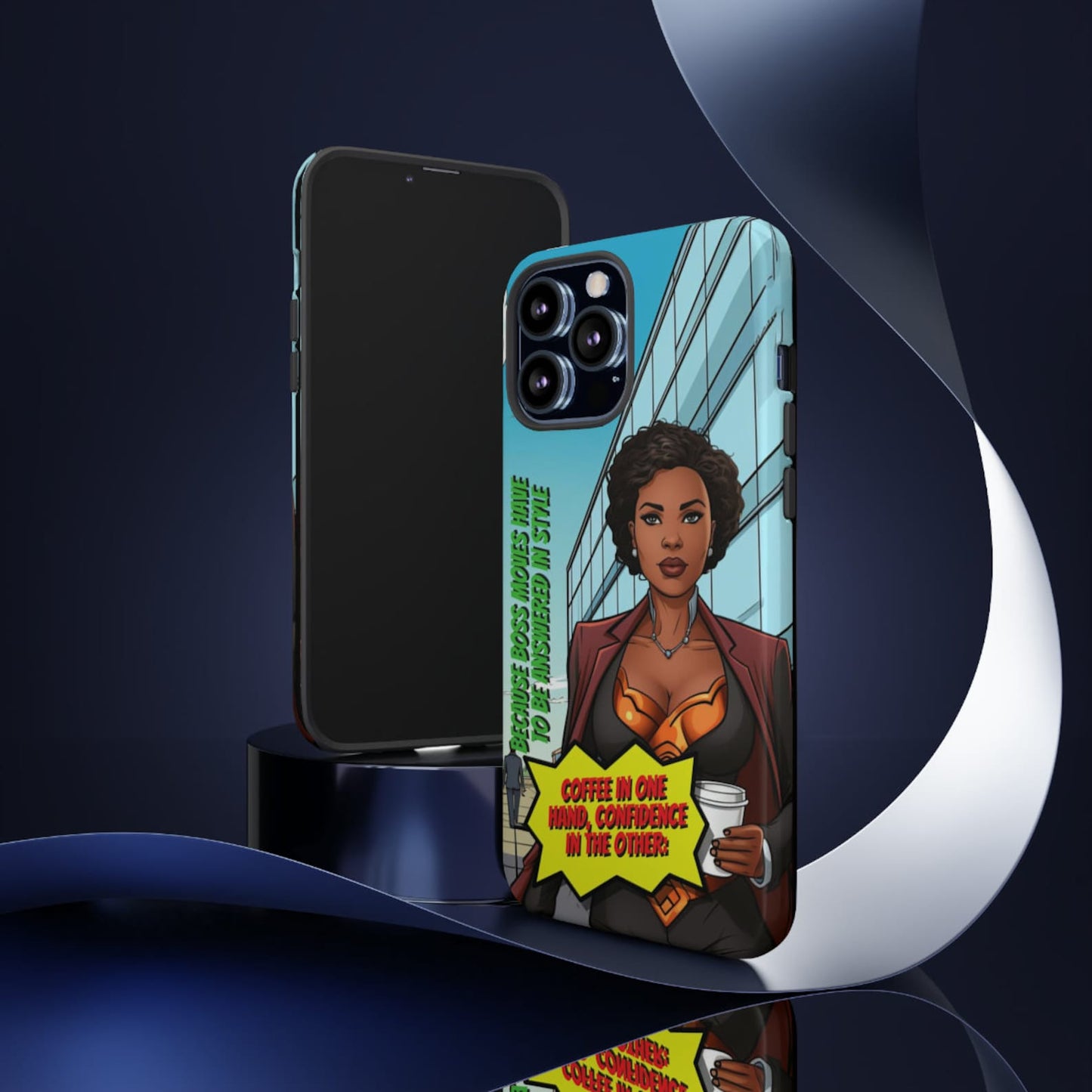 Black Woman Superhero Girl Boss Vibes Tough iPhone Case