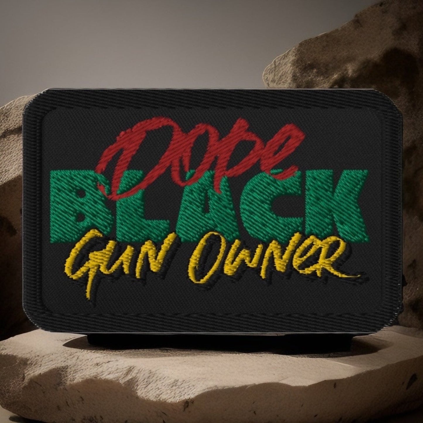 Dope Black Gun Owner Embroidered Patch, Black & Armed Morale Patch