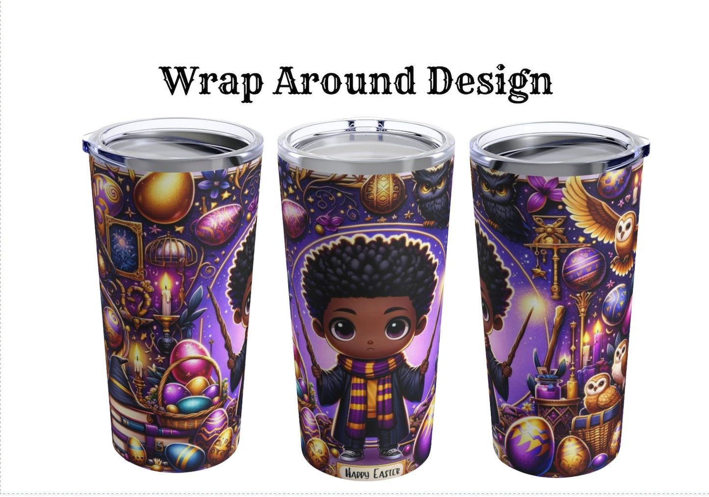 Afrocentric Wizardry Easter-Themed 20oz Travel Tumbler, Unique Cultural Drink Ware