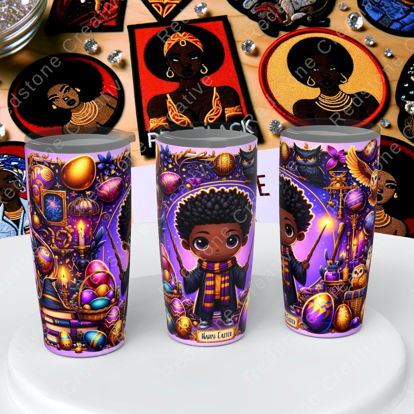 Afrocentric Wizardry Easter-Themed 20oz Travel Tumbler, Unique Cultural Drink Ware