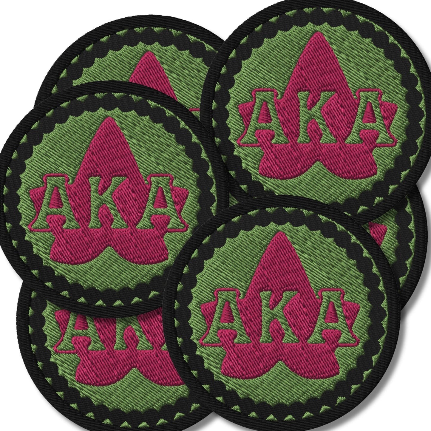 AKA Pink & Green Sorority Celebration Embroidered Patch