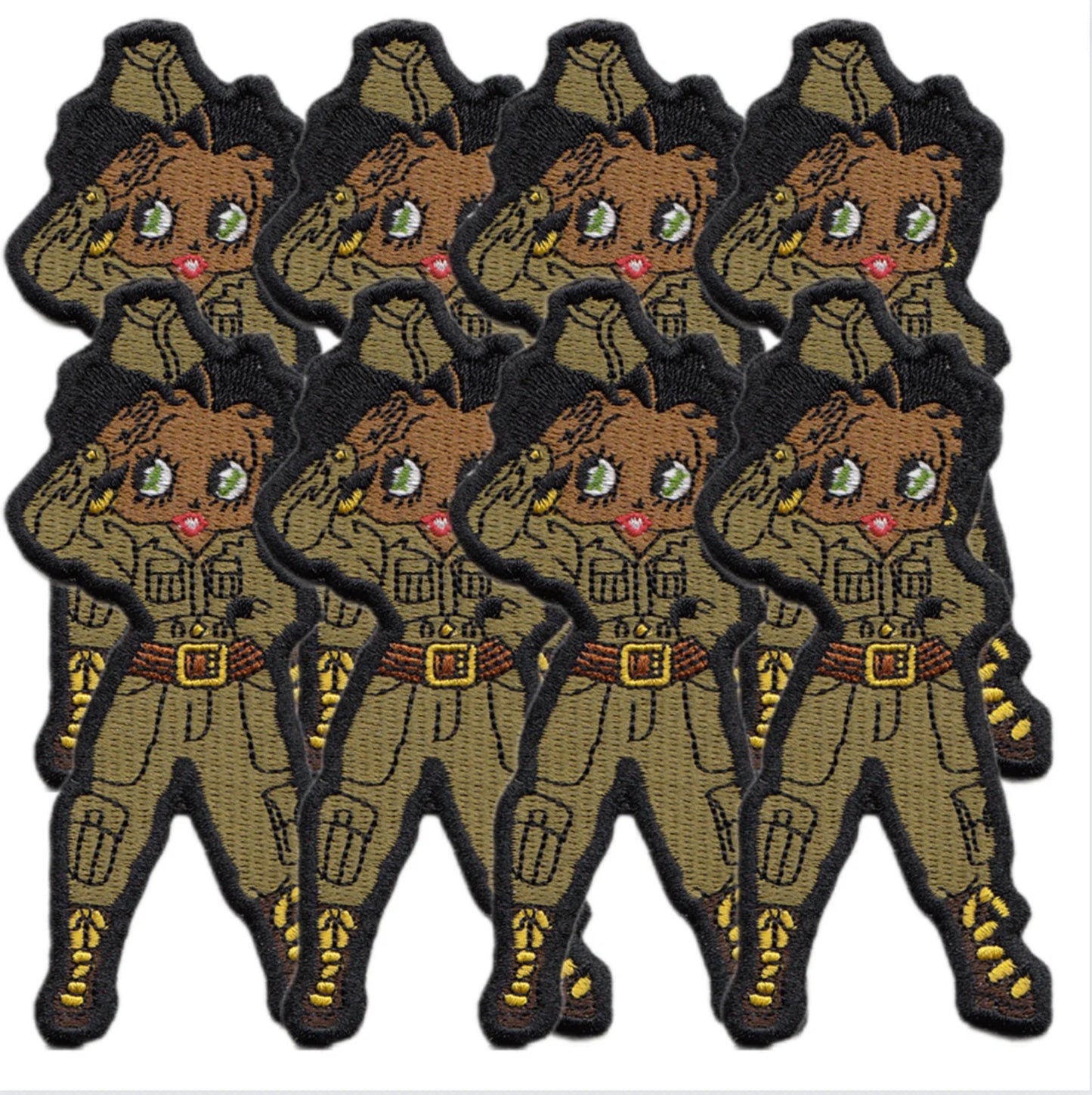 Military Melanated Betty, Black Betty Salute Iron On Patch, Black Woman Solider Patch, Black Queen Patch