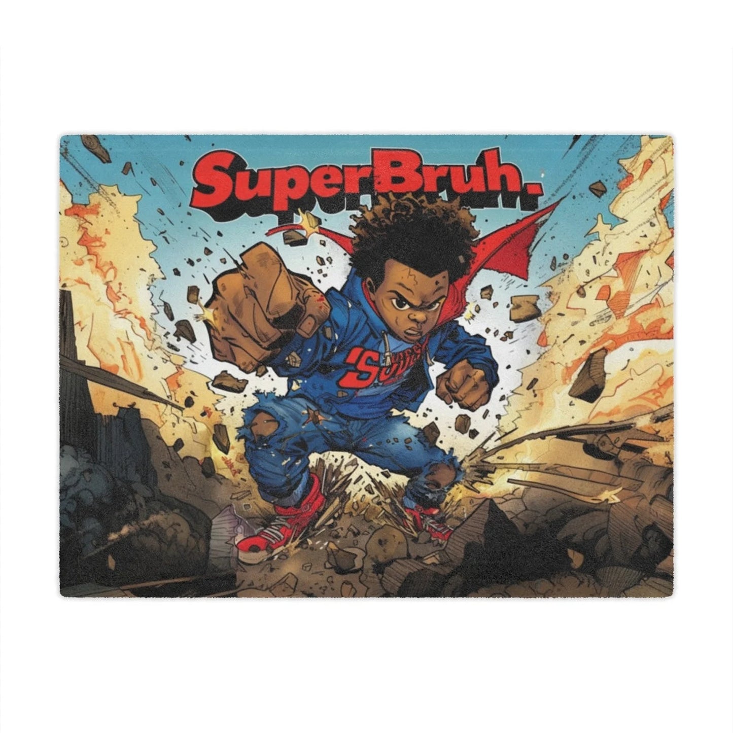 Super Bruh Microfiber Blanket for Kids, Hero-Themed Ultra-Soft Fleece Blanket, 3 Sizes