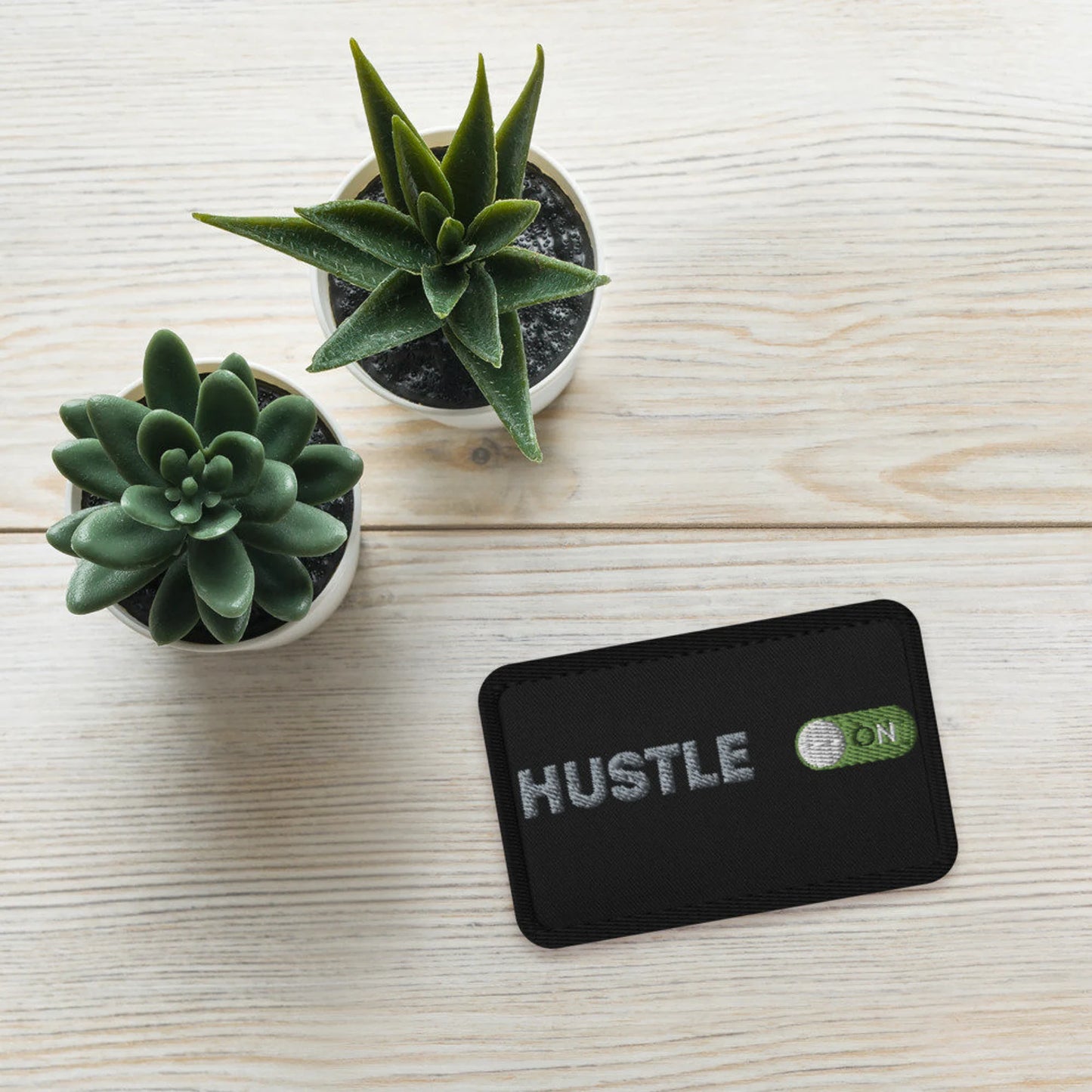 Hustle On Embroidered Patch, Work Hard Motivational Patch