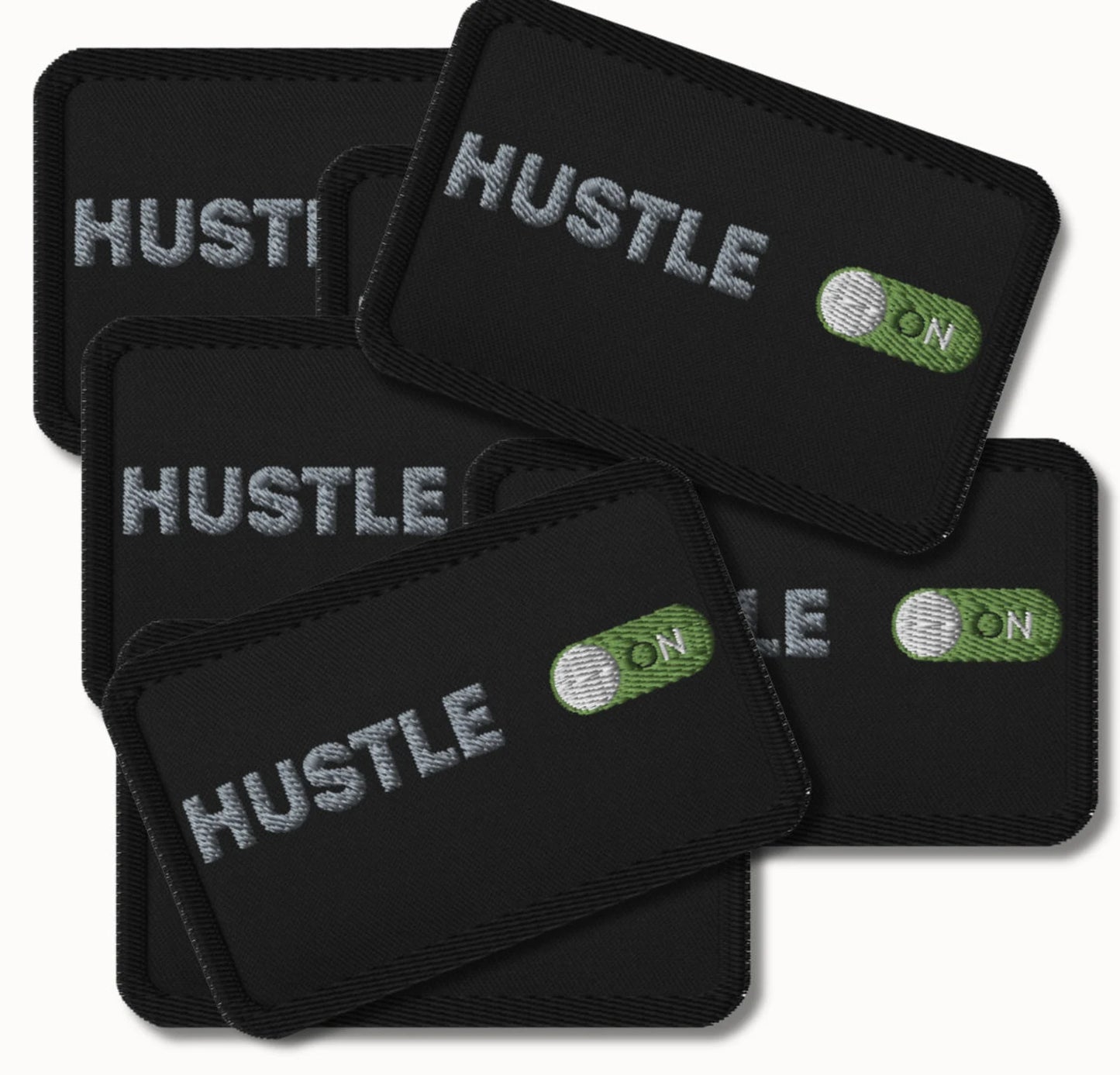 Hustle On Embroidered Patch, Work Hard Motivational Patch