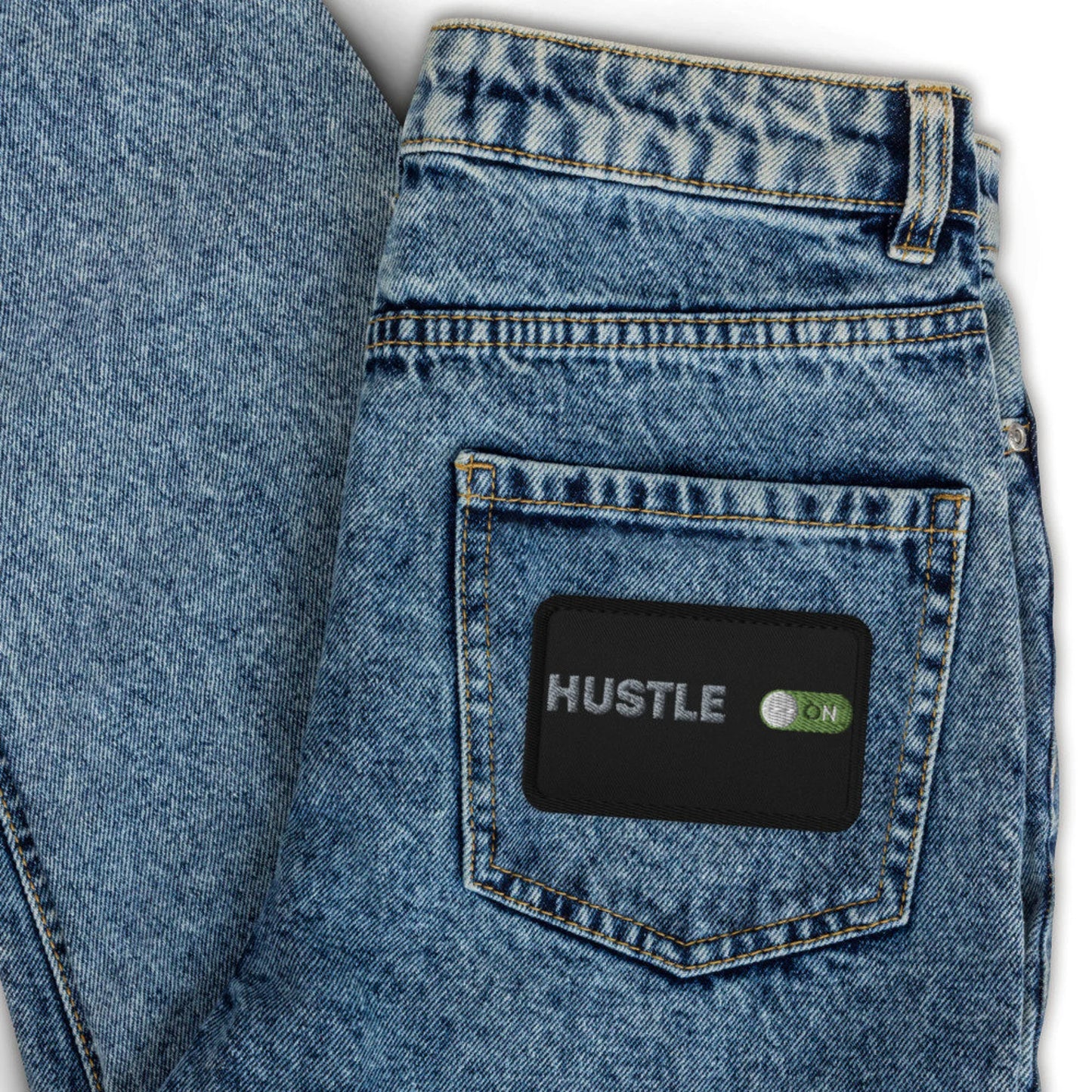 Hustle On Embroidered Patch, Work Hard Motivational Patch