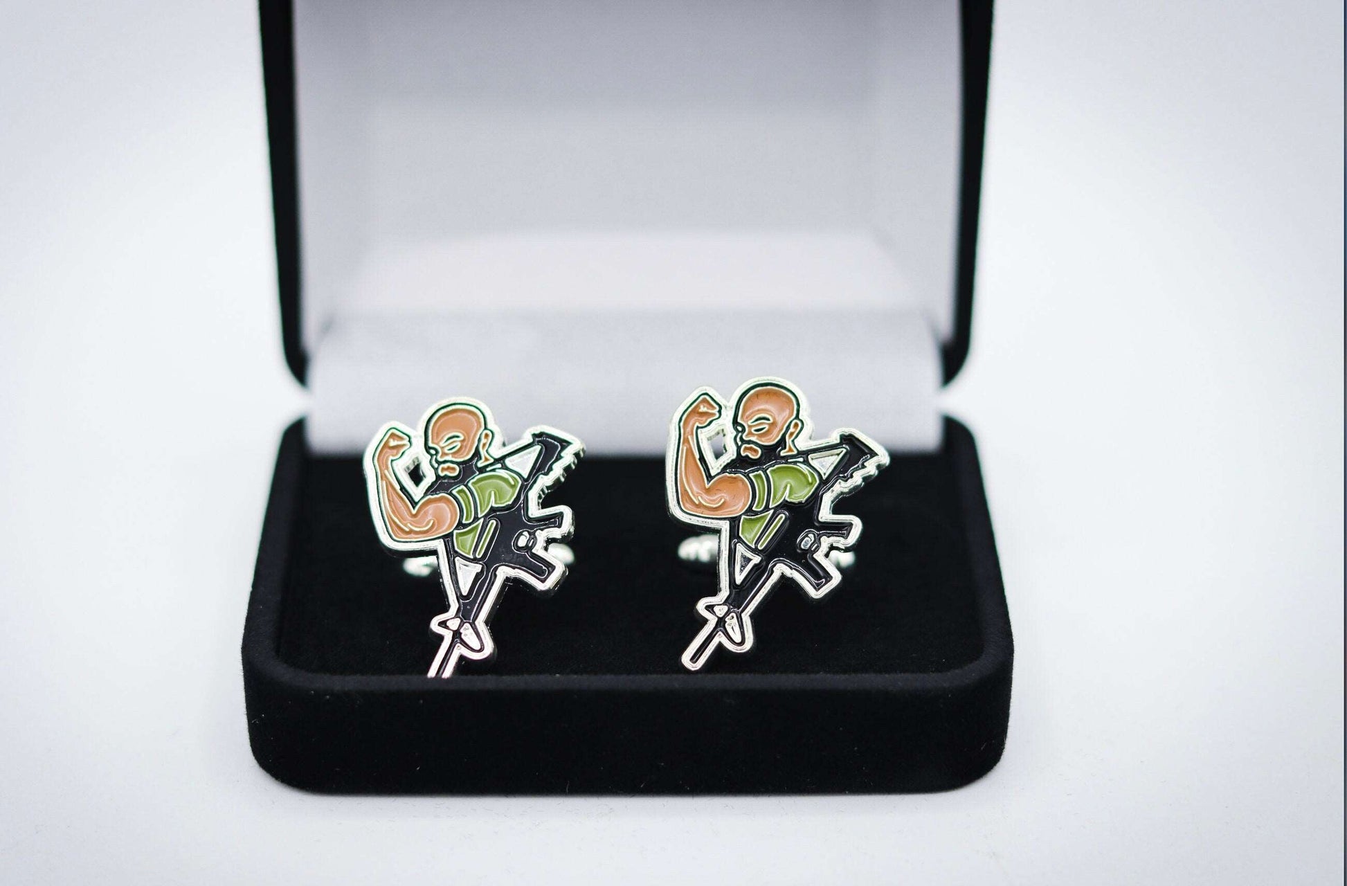 Armed King Cufflinks, Pro 2A Themed Cufflinks, Wedding Cufflinks