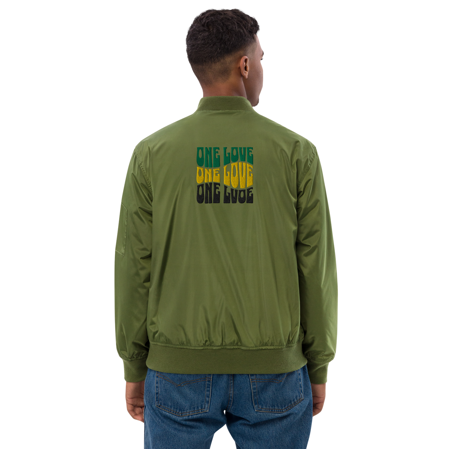 Jamaican Culture Recycled Bomber Jacket, Reggae Lovers Carribean Outerwear