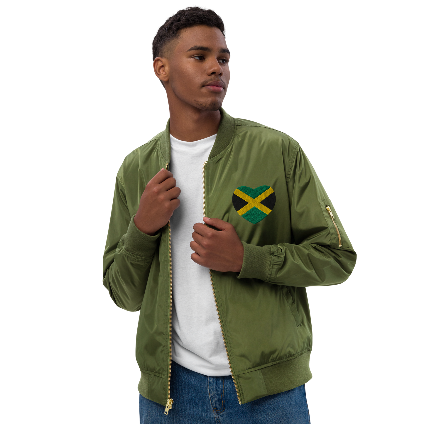 Jamaican Culture Recycled Bomber Jacket, Reggae Lovers Carribean Outerwear