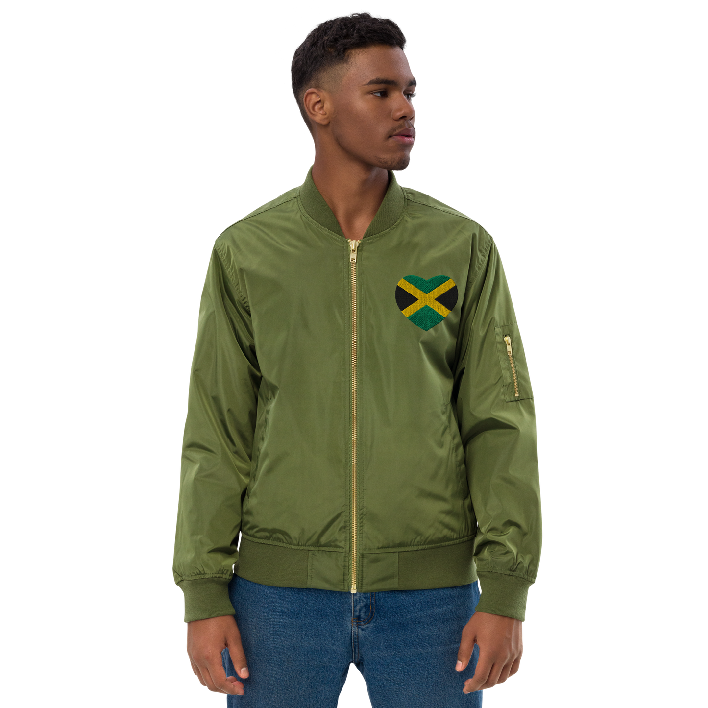 Jamaican Culture Recycled Bomber Jacket, Reggae Lovers Carribean Outerwear