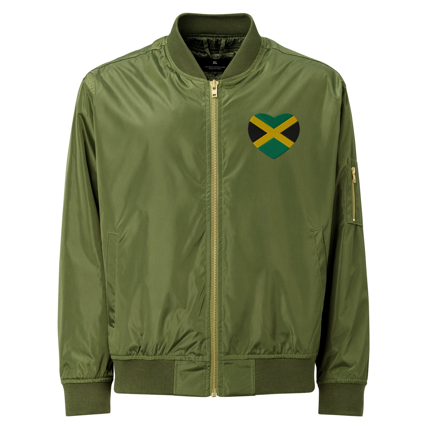 Jamaican Culture Recycled Bomber Jacket, Reggae Lovers Carribean Outerwear