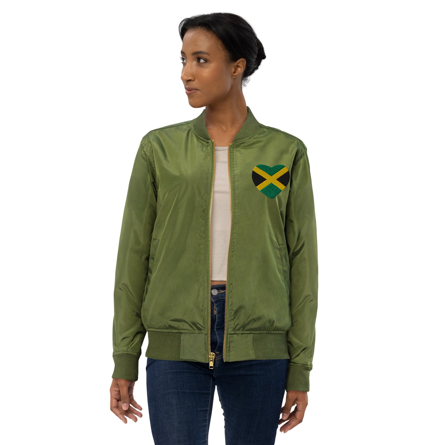 Jamaican Culture Recycled Bomber Jacket, Reggae Lovers Carribean Outerwear