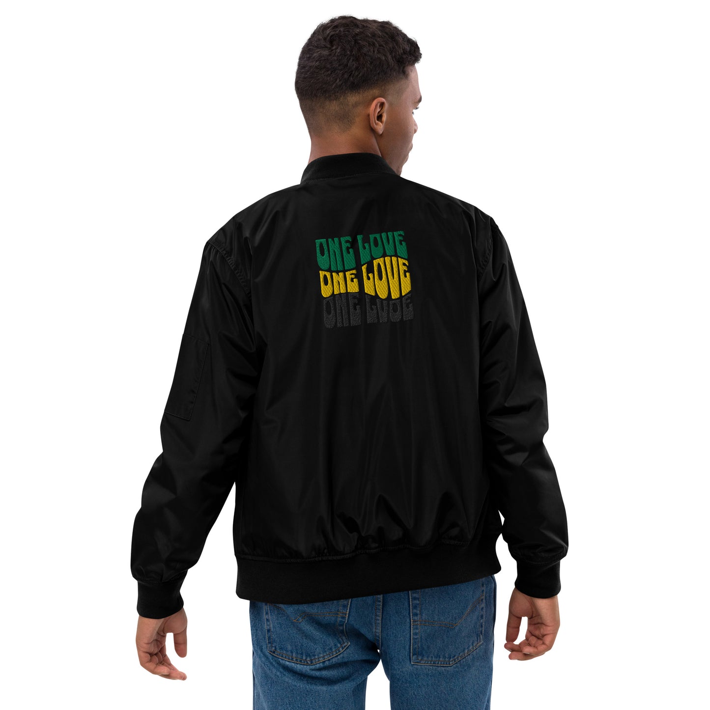 Jamaican Culture Recycled Bomber Jacket, Reggae Lovers Carribean Outerwear