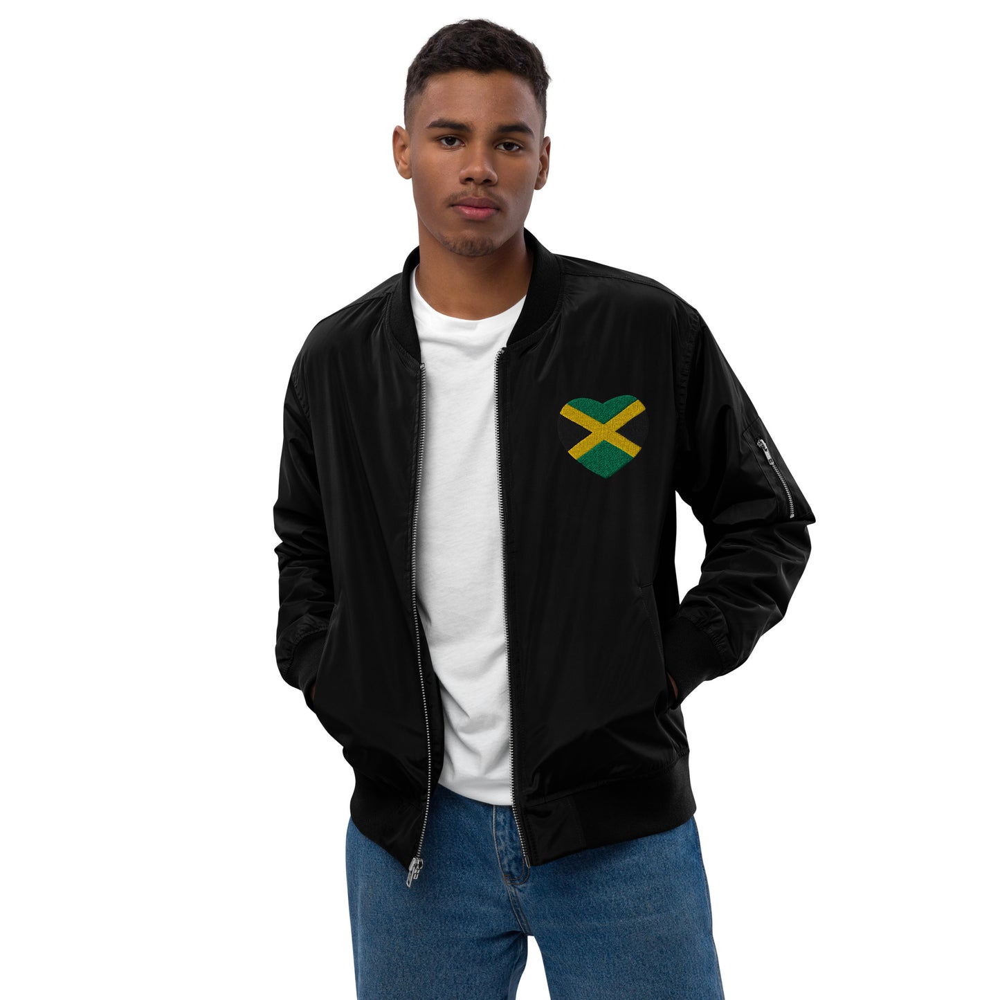 Jamaican Culture Recycled Bomber Jacket, Reggae Lovers Carribean Outerwear