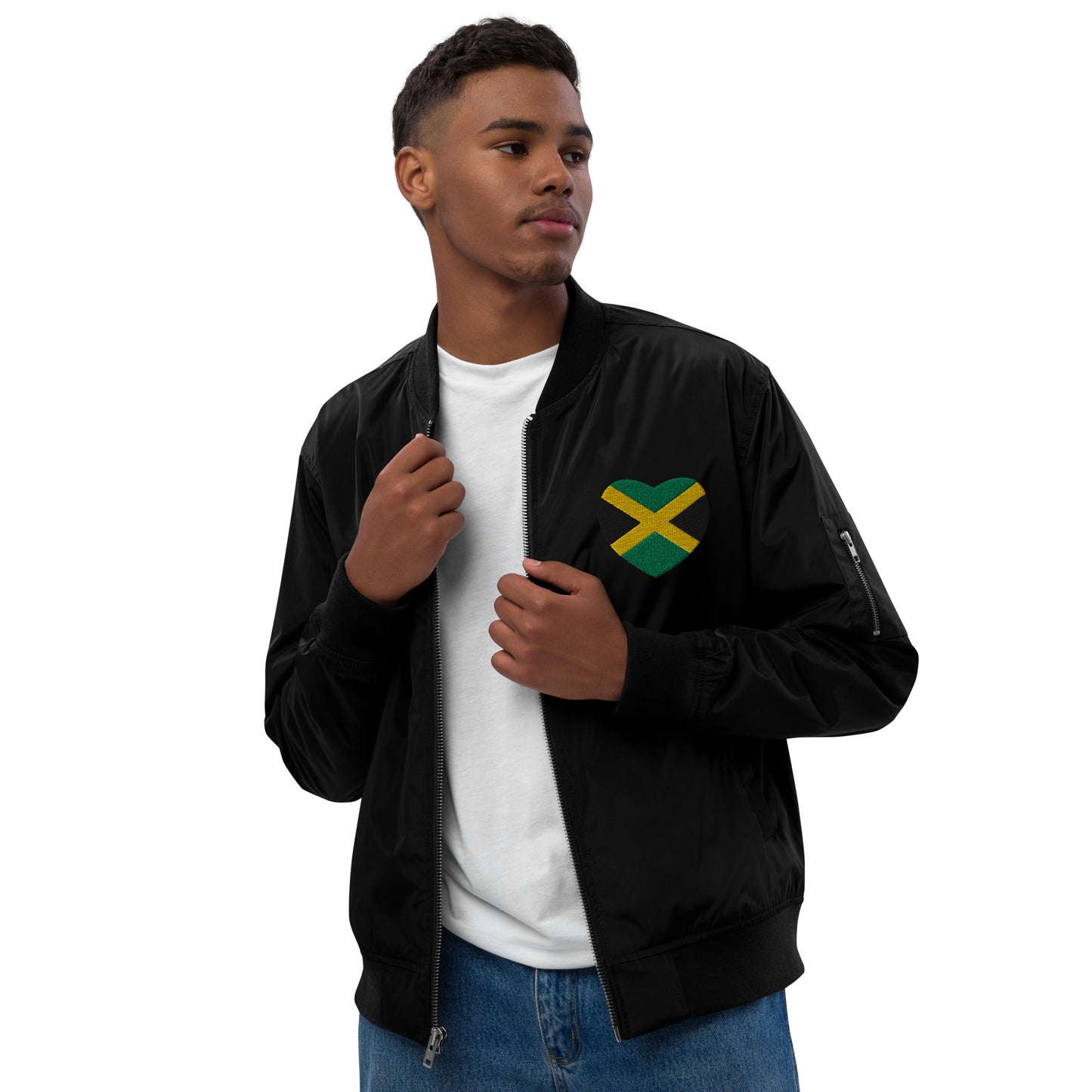 Jamaican Culture Recycled Bomber Jacket, Reggae Lovers Carribean Outerwear