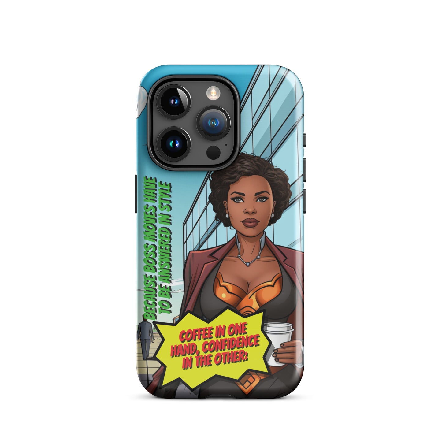 Black Woman Superhero Girl Boss Vibes Tough iPhone Case