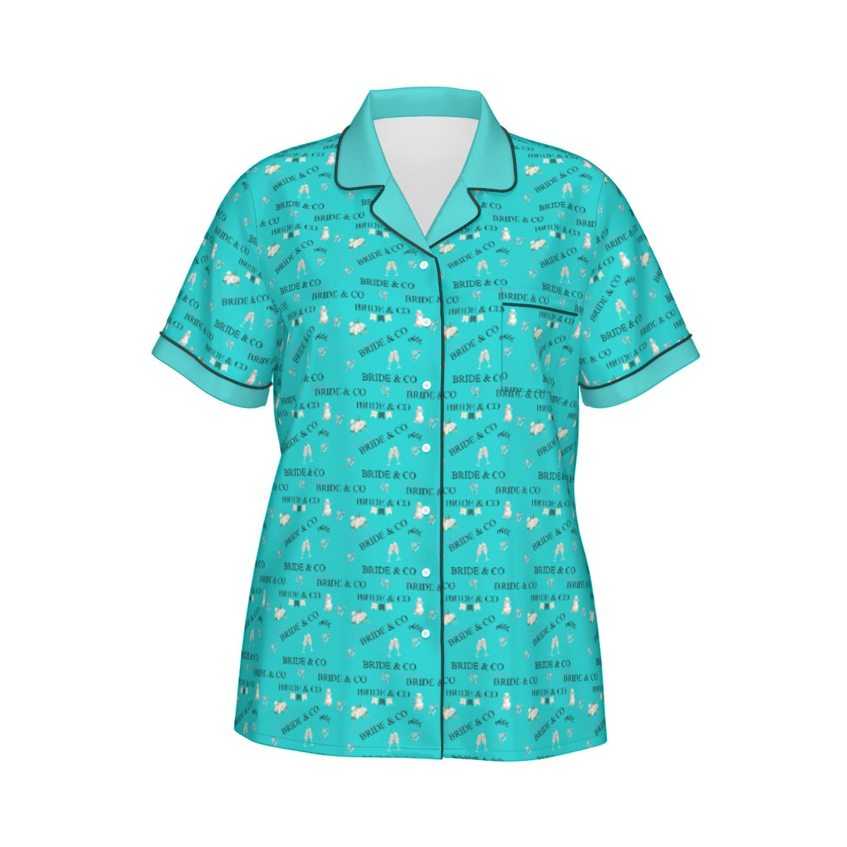 Elegant Robins Egg Blue Bridal & Co Short Sleeved Women's Silk Pajama Set