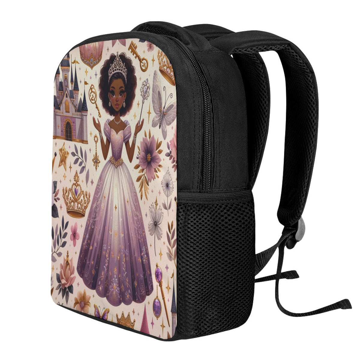 Enchanted Princess Backpack - Durable, Spacious School Bag with Computer Compartment, Magical Black