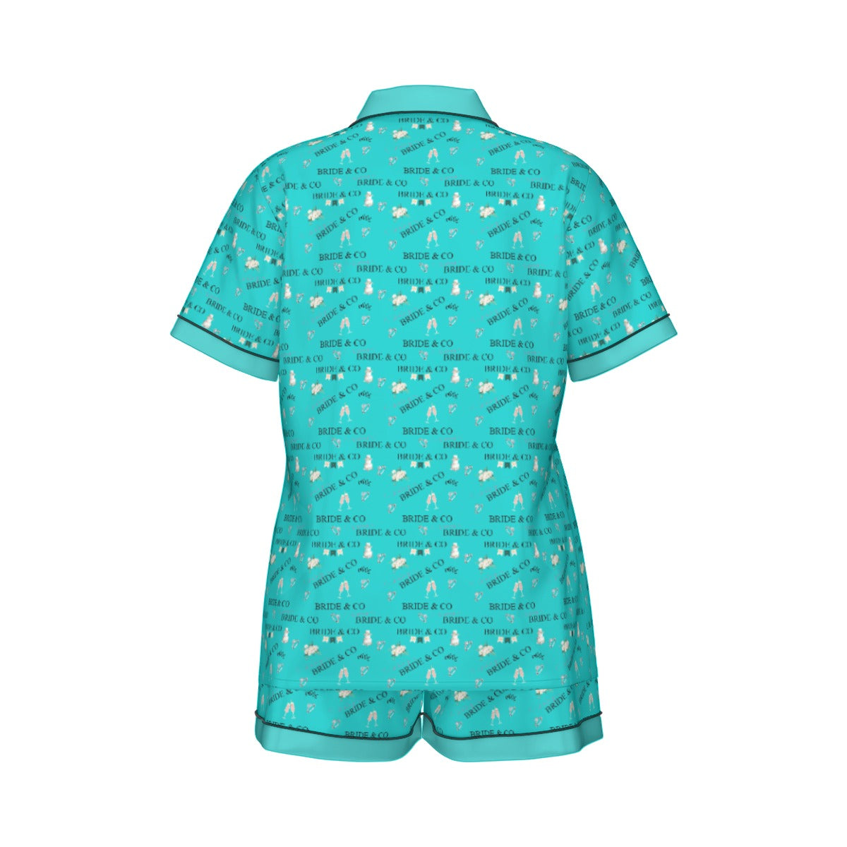 Elegant Robins Egg Blue Bridal & Co Short Sleeved Women's Silk Pajama Set