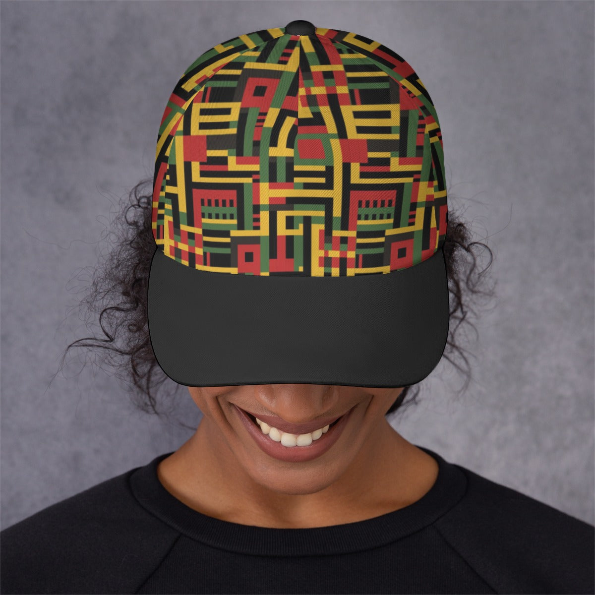 African Kente Cloth Print Peaked Cap,  Ethnic Tribal Print Womens Headwear, Cultural Event Headgear