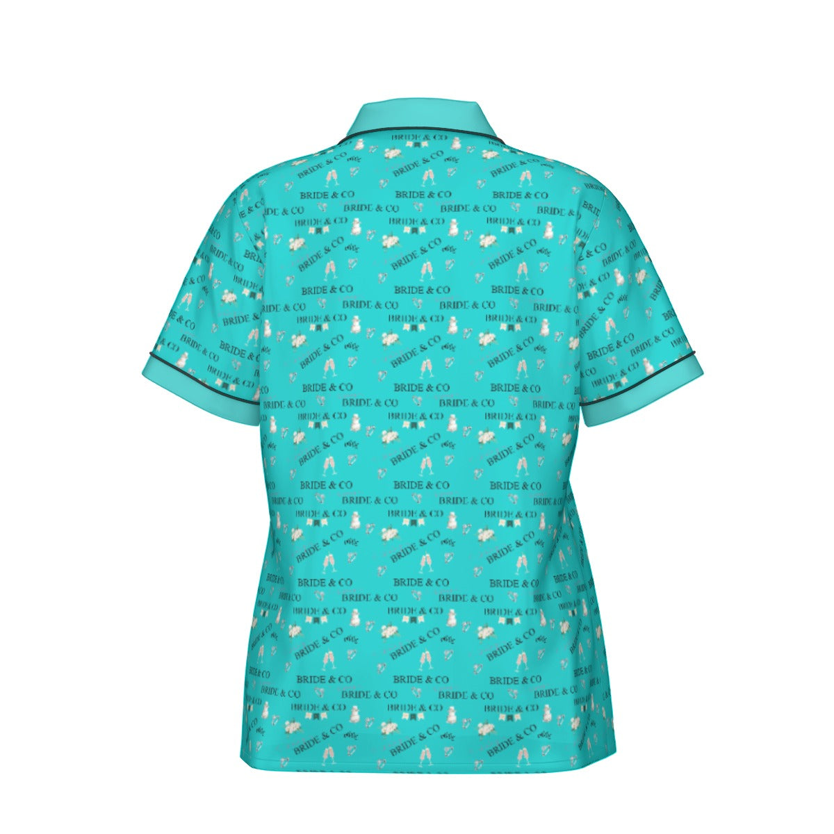 Elegant Robins Egg Blue Bridal & Co Short Sleeved Women's Silk Pajama Set