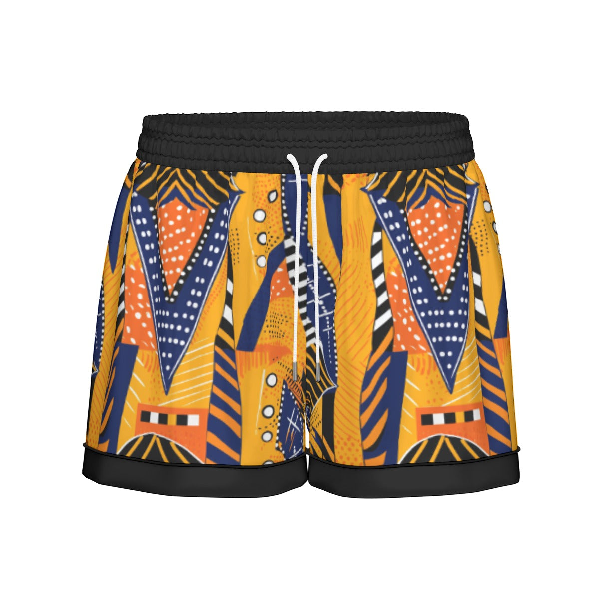 African Kente Cloth Print Women's Short Sleeved Silk Pajama Set, Luxurious Kente Nightwear