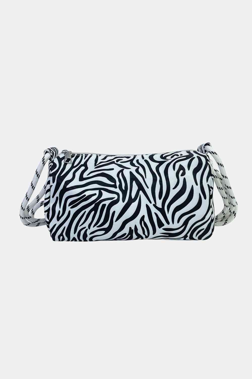 Animal Print Nylon Handbag - Durable Medium-Sized Shoulder Bag for Everyday Elegance