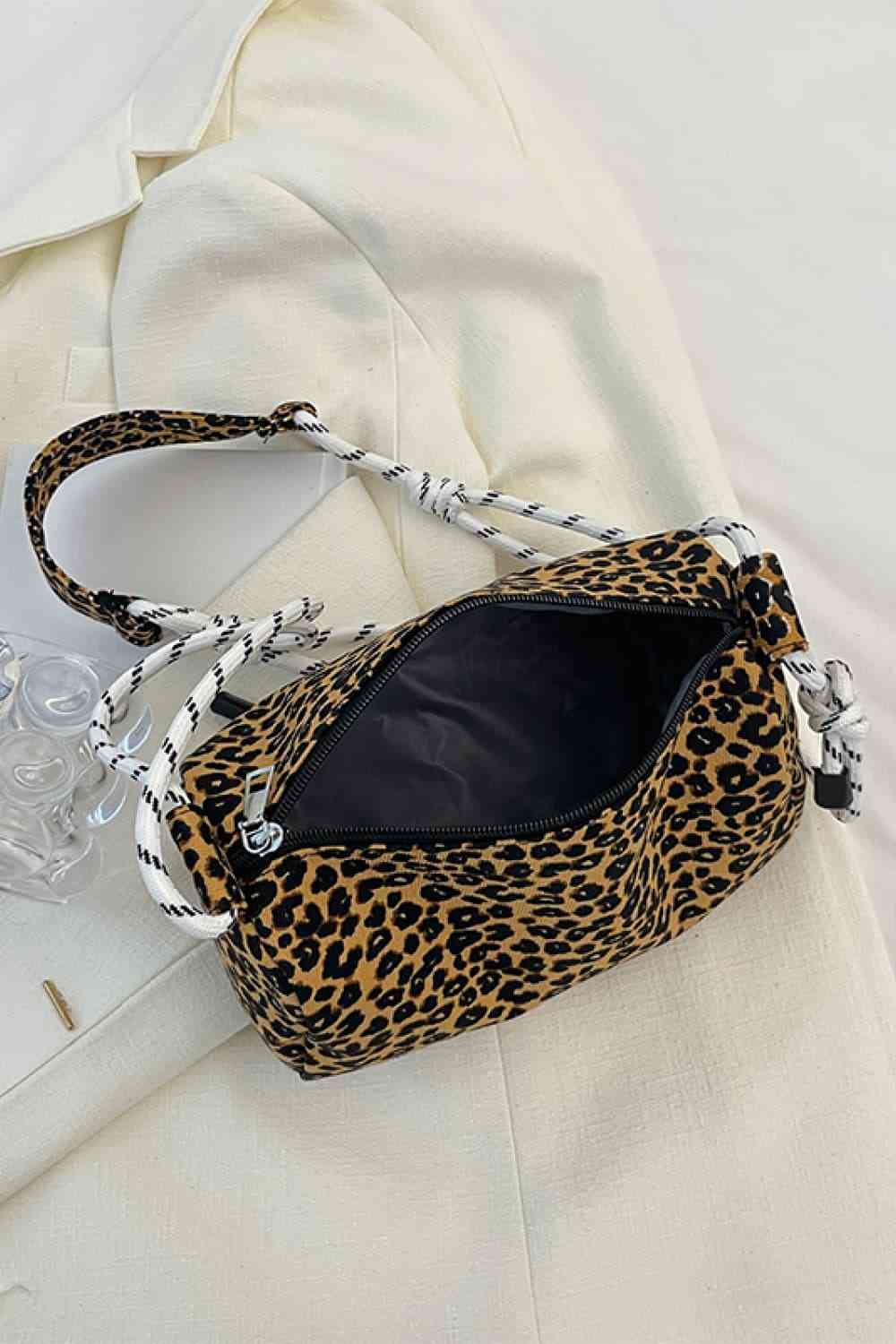 Animal Print Nylon Handbag - Durable Medium-Sized Shoulder Bag for Everyday Elegance