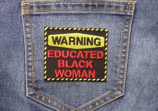 Educated Black Woman Graduation Iron-On Patch, Inspirational Jacket & Vest Accessory