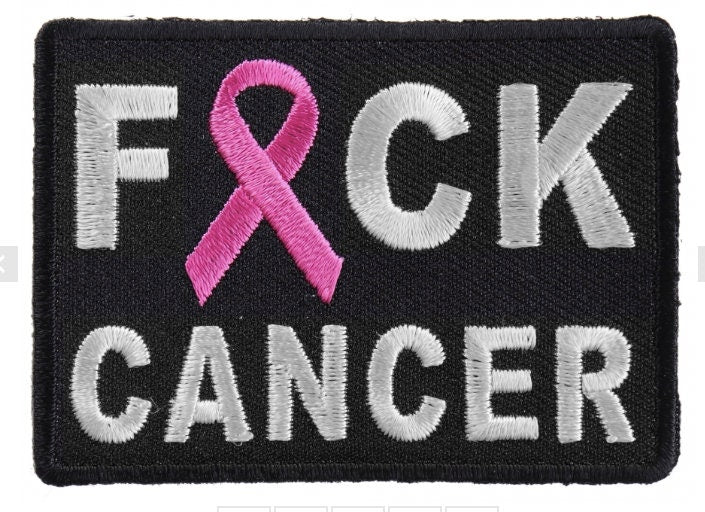 Fuck Cancer Pink Ribbon Patch, Pink October Iron On Patch