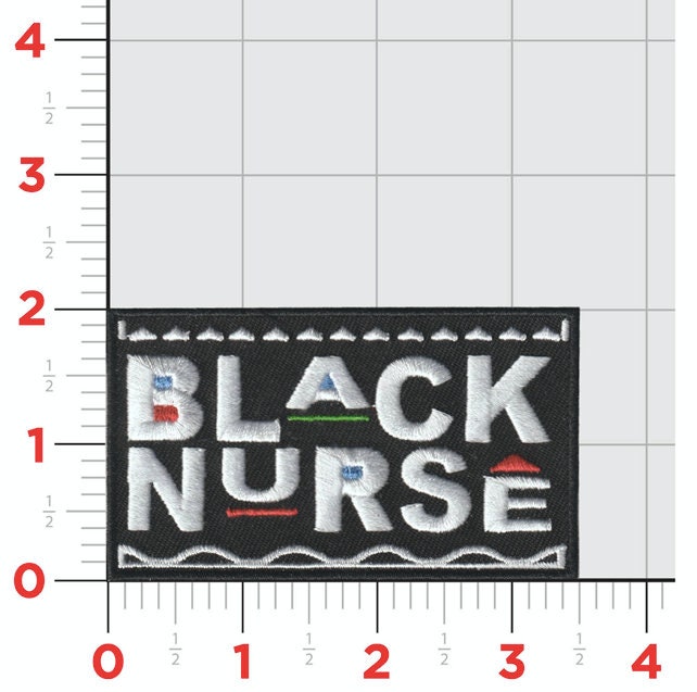 Black Nurse Embroidered Iron on patch