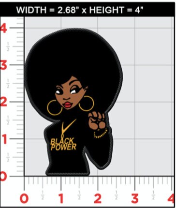 Black Power Iron On Patch, Black & Proud Afro Queen Iron On Patch