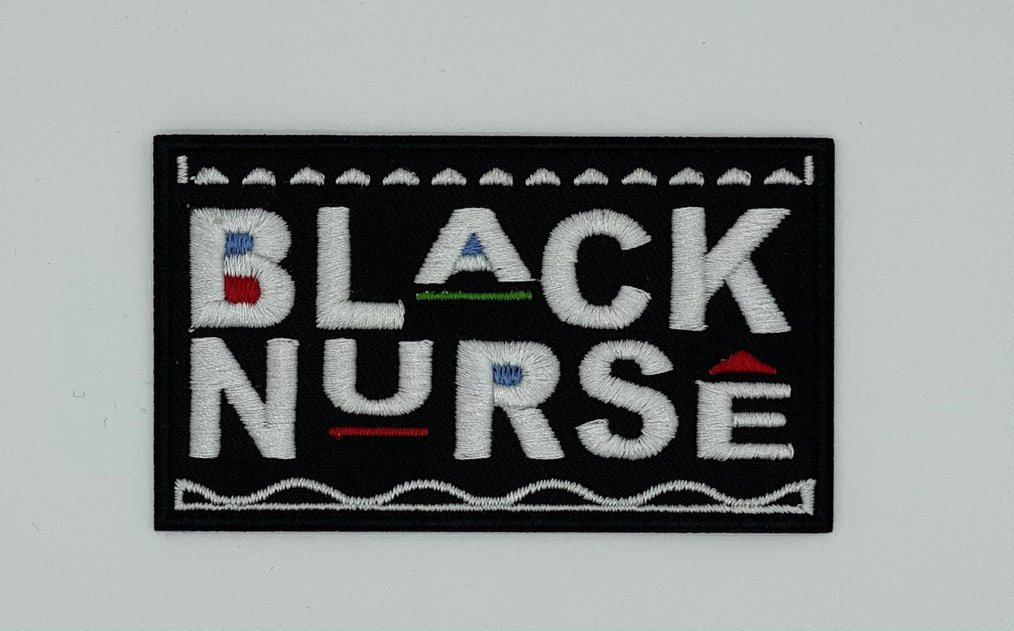 Black Nurse Embroidered Iron on patch