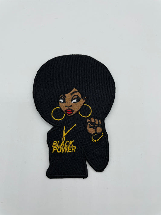 Black Power Iron On Patch, Black & Proud Afro Queen Iron On Patch