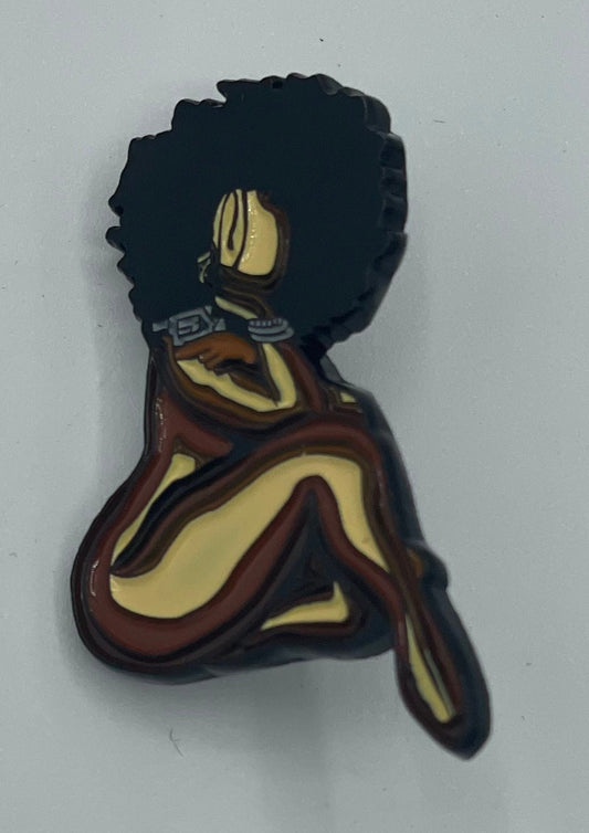 Black Armed Woman Lapel Pin, Black Empowerment Lapel Pin