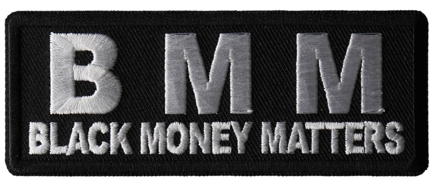 Black Money Matters Embroidered Patch, Get Money Iron On Match