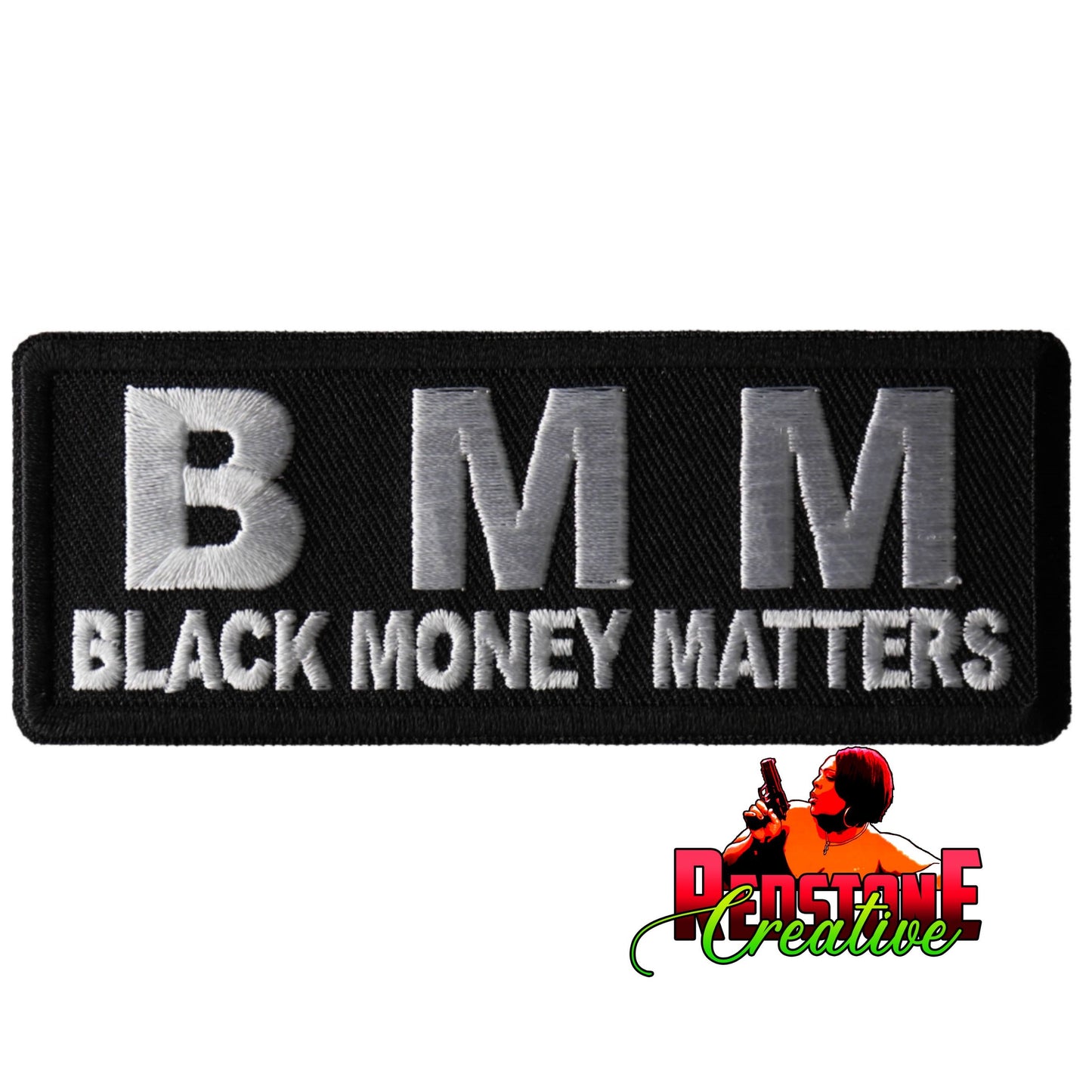 Black Money Matters Embroidered Patch, Get Money Iron On Match