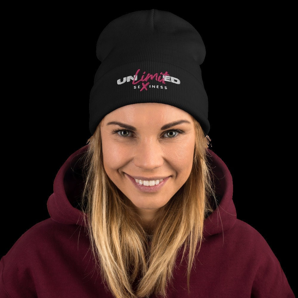 Unlimited SeXiness 3D Puff Embroidered Beanie, Valentines Day Beanie