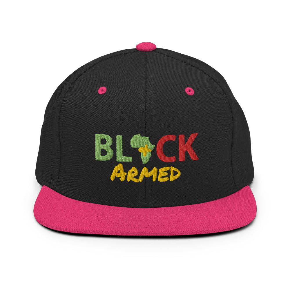 Black & Armed Snapback Hat