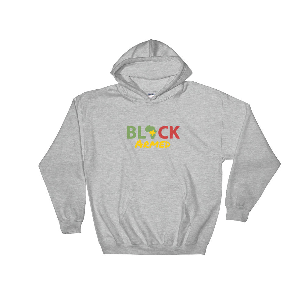 Black & Armed Hooded Sweatshirt, 2A Unisex Sweater