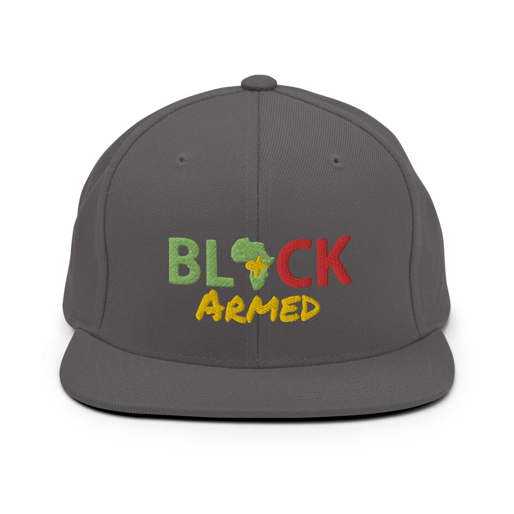 Black & Armed Snapback Hat