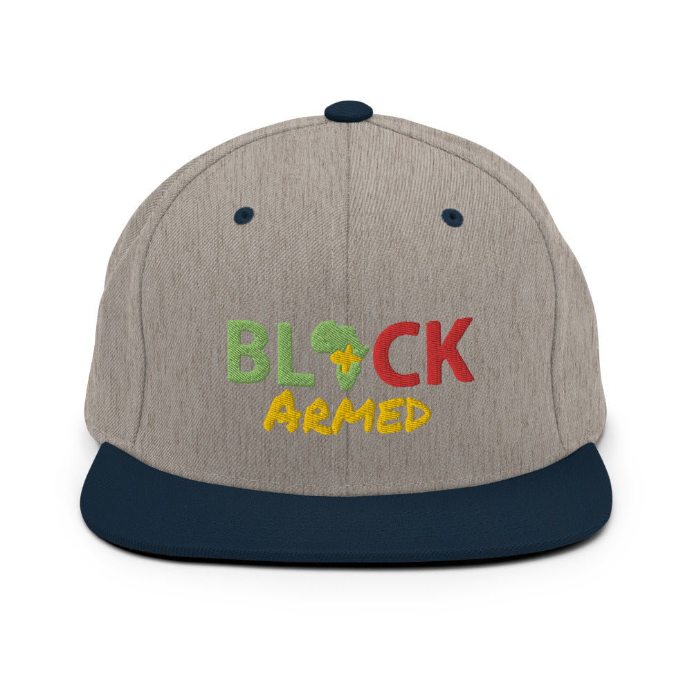 Black & Armed Snapback Hat