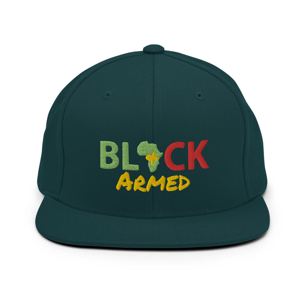 Black & Armed Snapback Hat