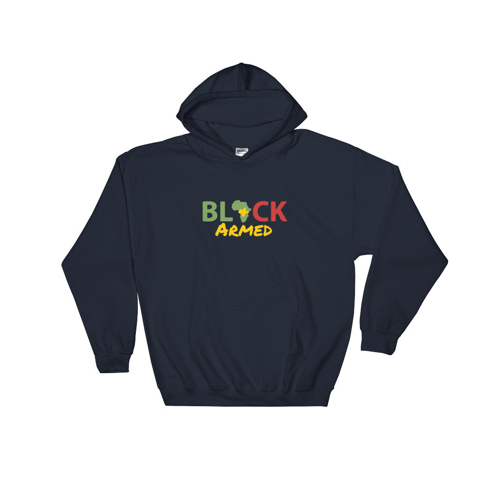 Black & Armed Hooded Sweatshirt, 2A Unisex Sweater