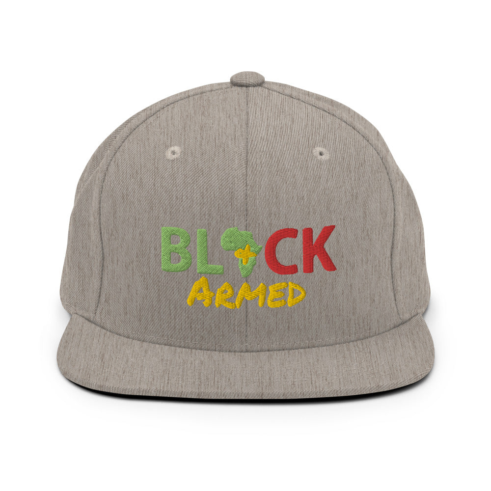 Black & Armed Snapback Hat