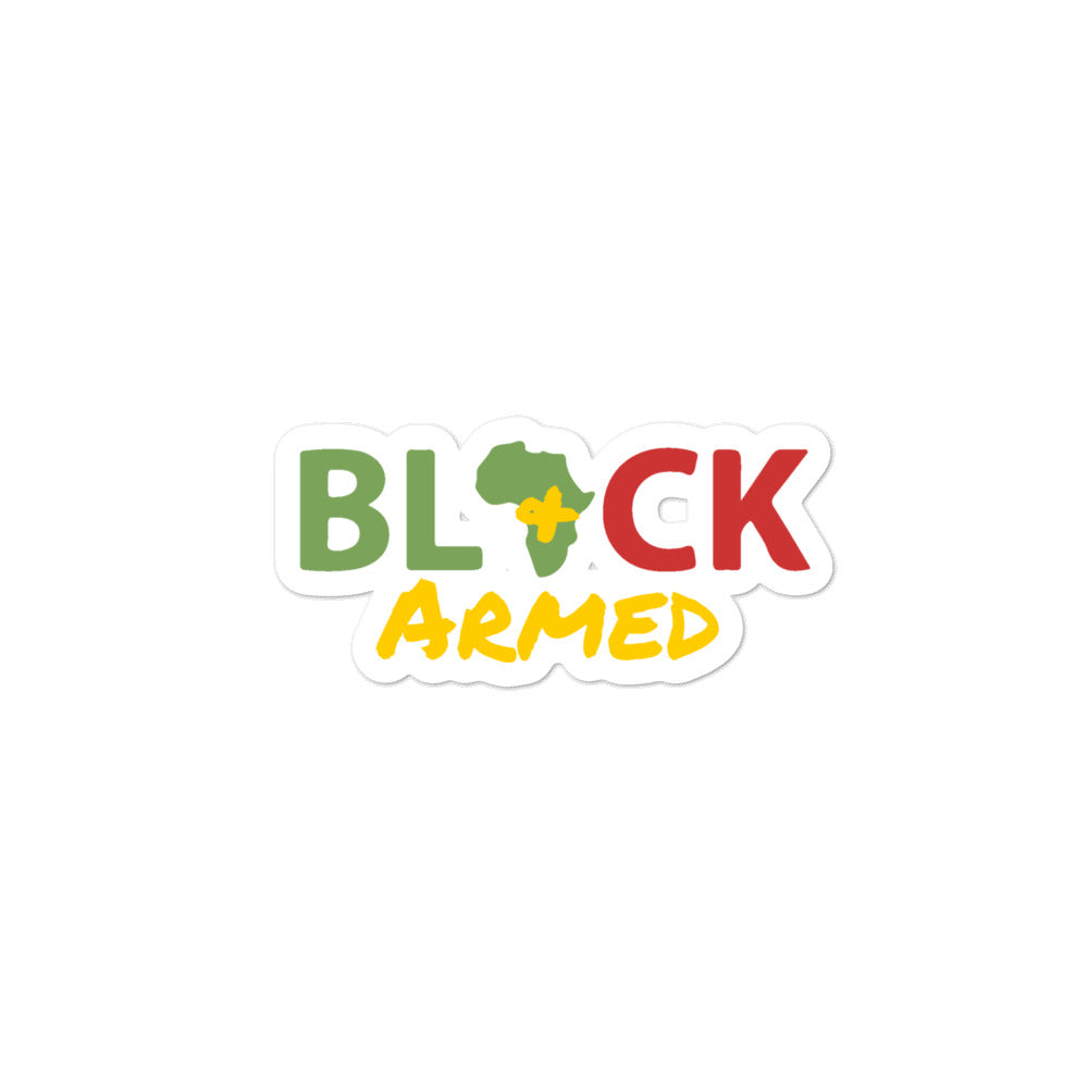 Black & Armed Sticker, Pro 2A Vinyl Sticker