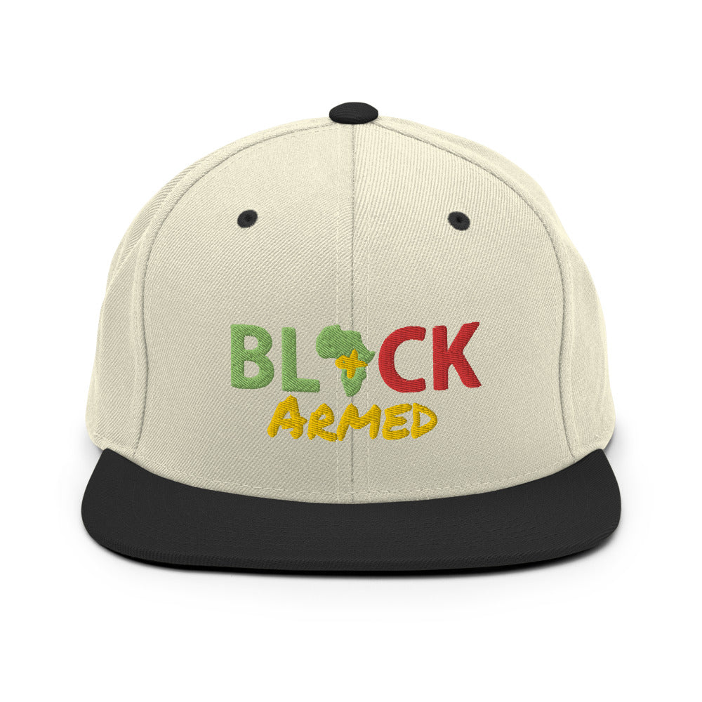 Black & Armed Snapback Hat