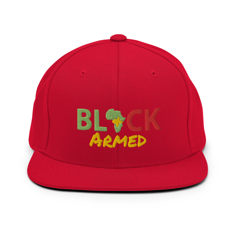 Black & Armed Snapback Hat