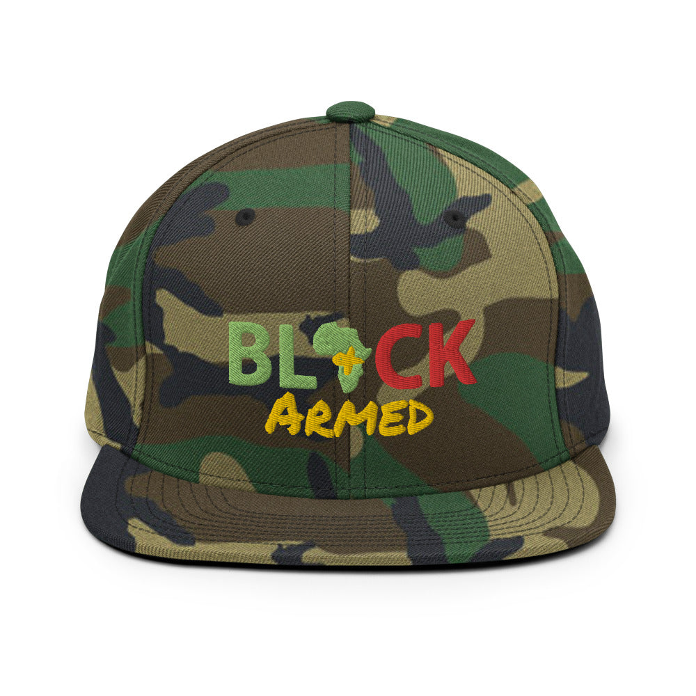 Black & Armed Snapback Hat